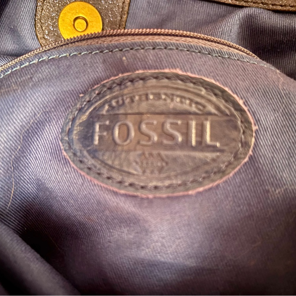 Fossil Erin Leather Foldover Tote/crossbody Bag - Picture 5 of 9